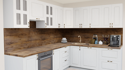 Кухня угловая Патина ясень